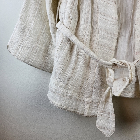 HEI HEI Anthropologie gauzy metallic thread lined Kimono Jacket XS Oversized - Picture 3 of 9